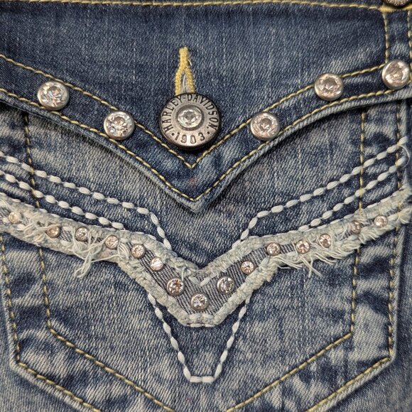 Harley Davidson Women's dark wash Blue Jeans - Picture 10 of 15